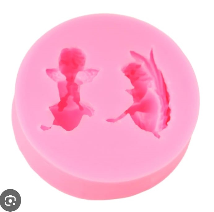 Molde silicona angelito x 2 redondo