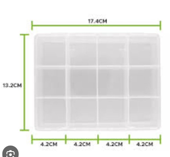 caja plastica 12 compartimientos rectangular