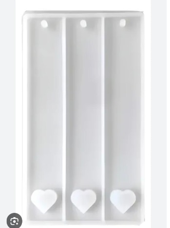 Molde silicona señaladores x 3 con corazon