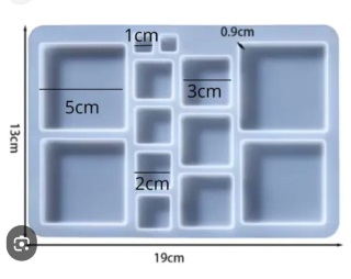 Molde silicona cuadrados varios