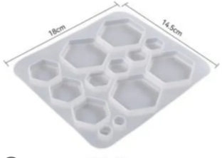 Molde silicona 13 exagonos varios